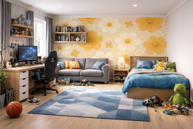 Golden Floral Tapestry