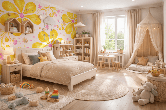 Sunlit Blossom Mural