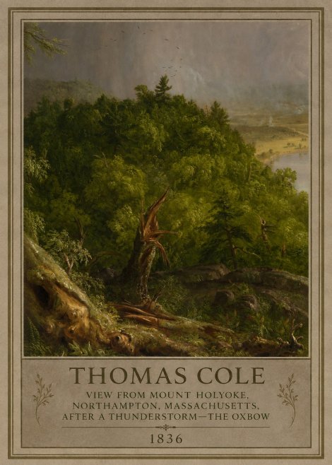 Thomas Cole View from Mount Holyoke, Northampton, Massachusetts, After a Thunderstorm—the Oxbow I No3 - Poster
