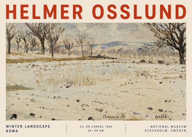 Helmer Osslund Winter Landscape. Roma No4 - Poster