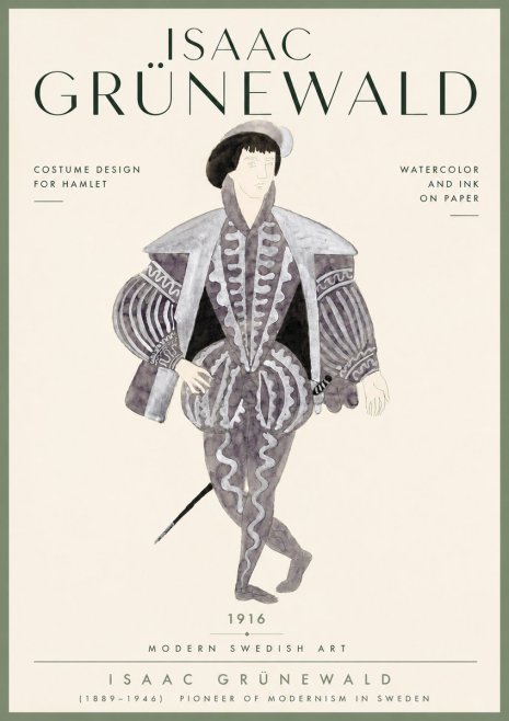 Isaac Grünewald Costume Design for Hamlet No4 - Poster