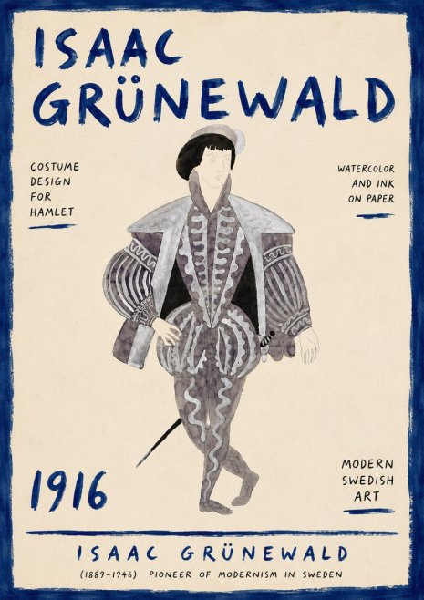 Isaac Grünewald Costume Design for Hamlet No6 - Poster