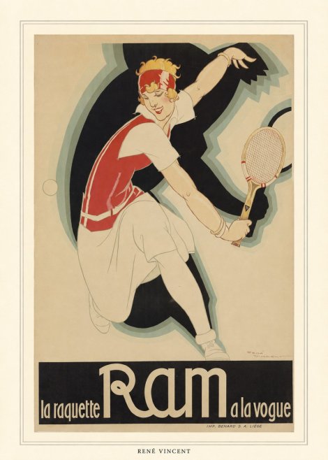 René Vincent Ram La Raquette À La Vogue No4 - Poster