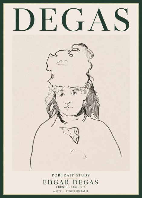 Edgar Degas Portrait Study No3 - Poster