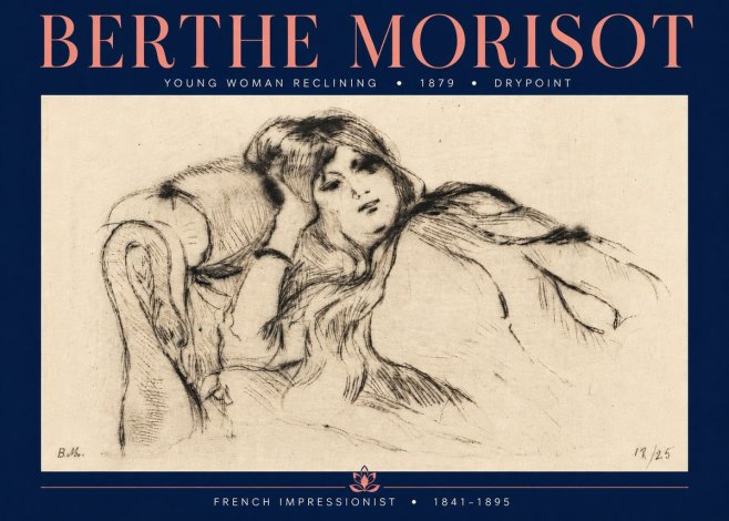 Berthe Morisot Young Woman Reclining II No6 - Poster