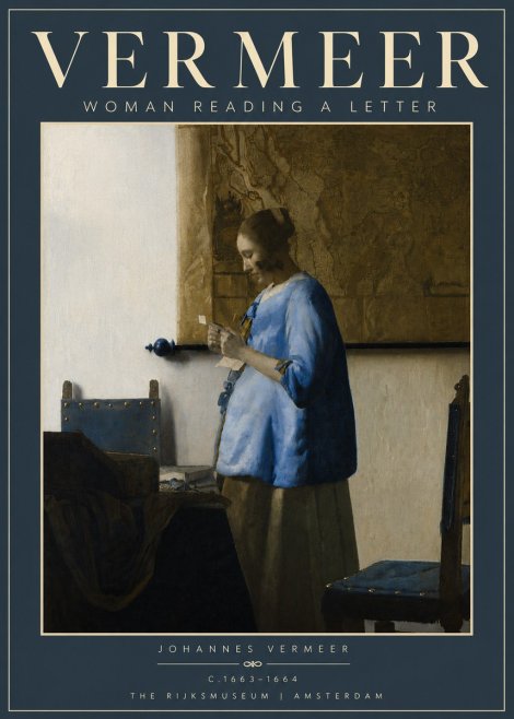 Vermeer Woman Reading a Letter No4 - Poster