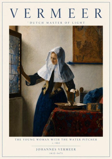 Vermeer The Young Woman with the Water Pitcher No6 - Poster
