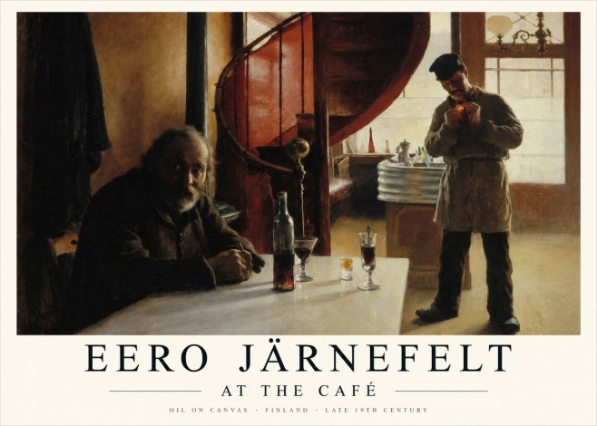 Eero Järnefelt Interior with Two Men No2 - Poster
