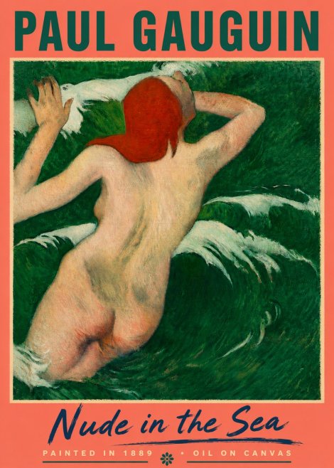 Paul Gauguin Nude in the Sea No5 - Poster