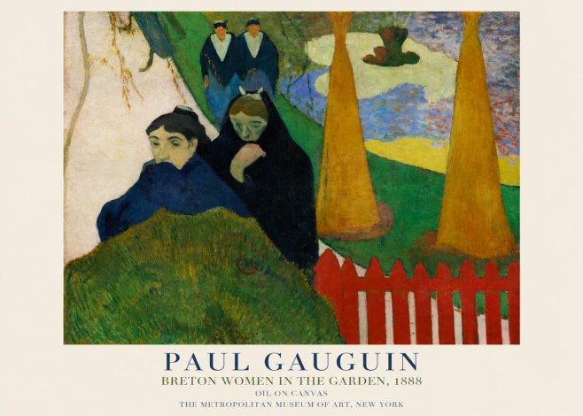 Paul Gauguin Breton Women in the Garden, 1888 No1 - Poster