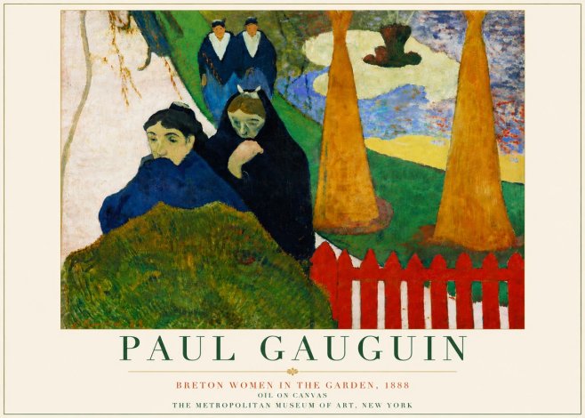 Paul Gauguin Breton Women in the Garden, 1888 No5 - Poster
