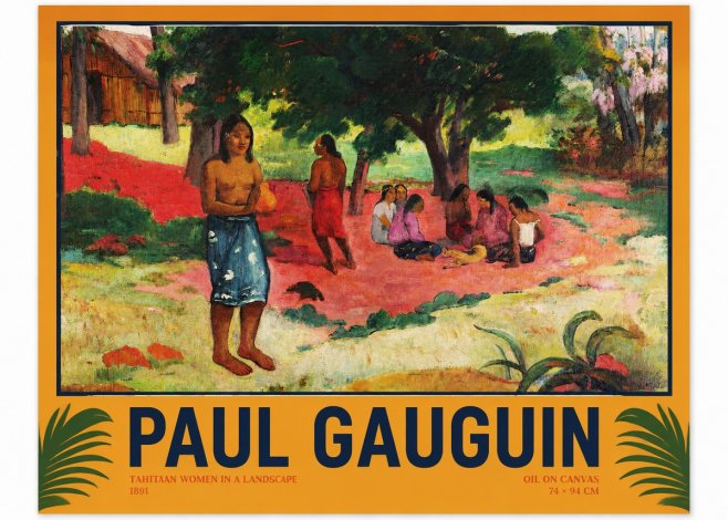 Paul Gauguin Tahitian Women on the Road No3 - Poster
