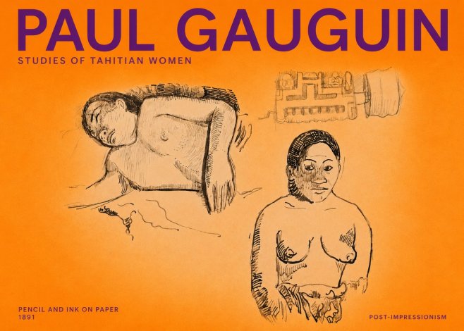 Paul Gauguin Studies of Tahitian Women No2 - Poster