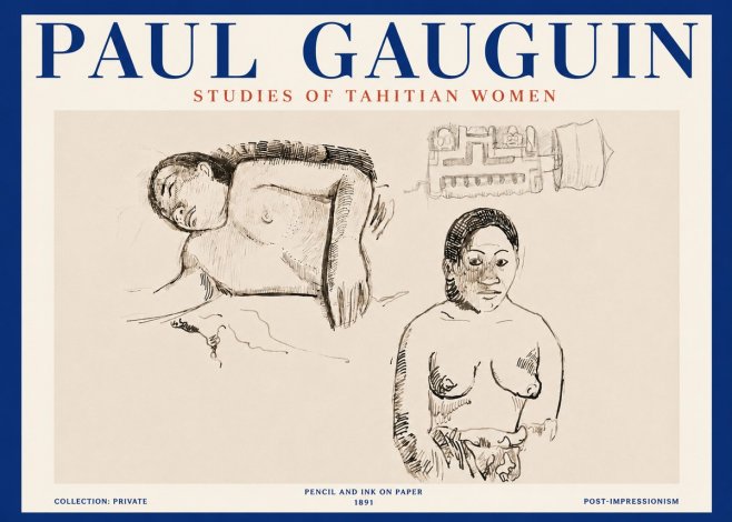 Paul Gauguin Studies of Tahitian Women No4 - Poster
