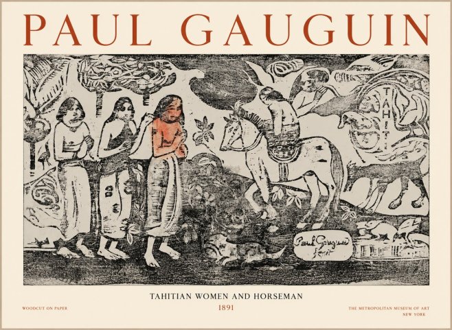 Paul Gauguin Tahitian Women and Horseman No1 - Poster