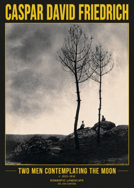 Caspar David Friedrich Two Men Contemplating the Moon III No5 - Poster