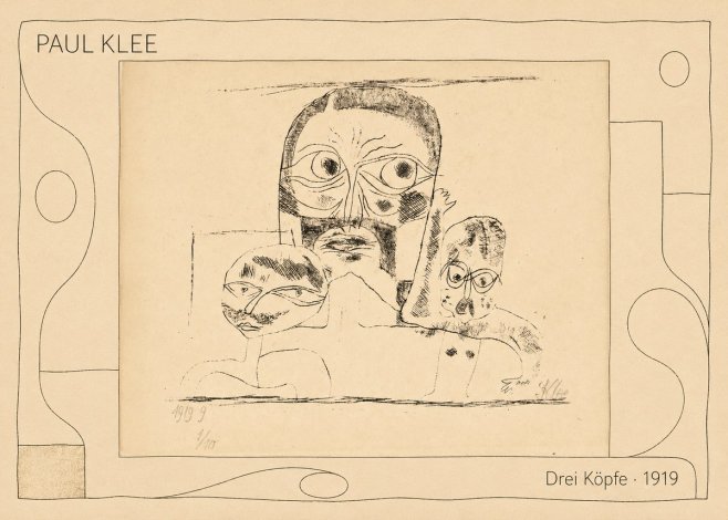 Paul Klee Drei Köpfe No5 - Poster