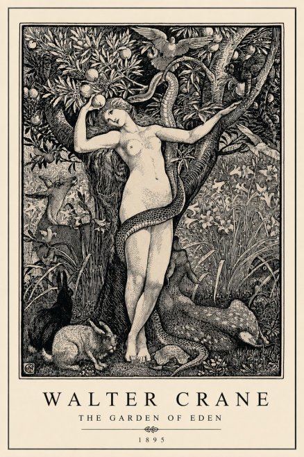 Walter Crane The Garden of Eden No3 - Poster