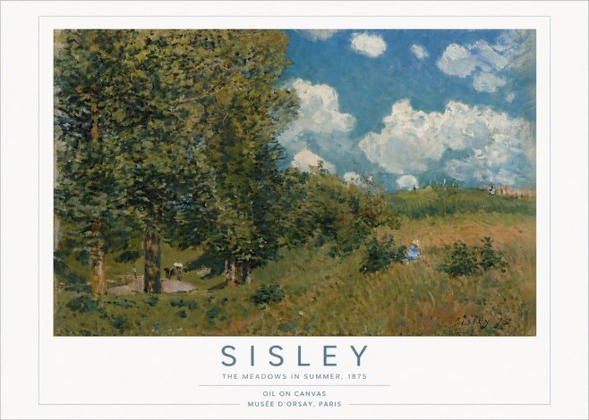 Sisley The Meadows in Summer, 1875 No4 - Poster