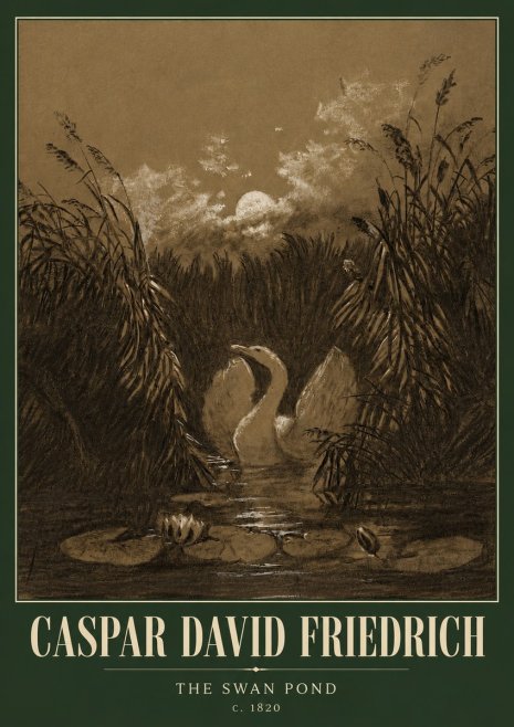 Caspar David Friedrich The Swan Pond No5 - Poster
