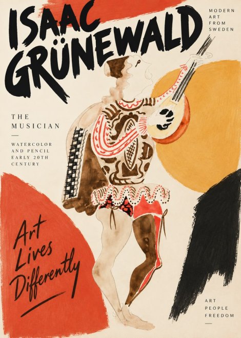 Isaac Grünewald The Lute Player No4 - Poster
