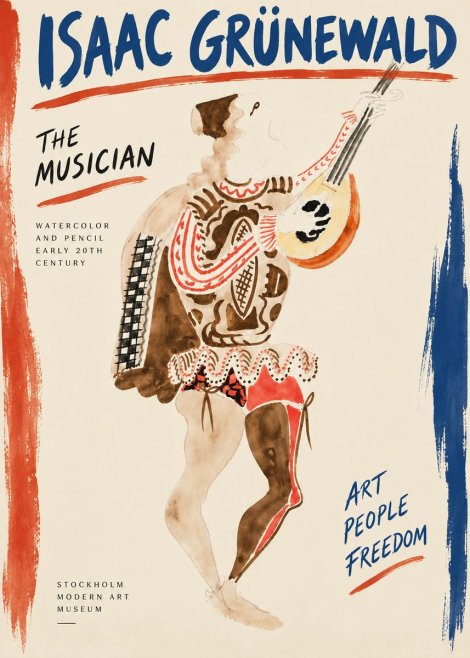Isaac Grünewald The Lute Player No6 - Poster