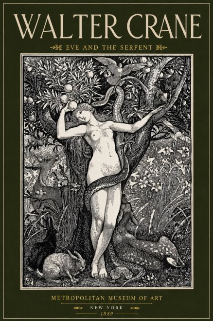 Walter Crane Eve and the Serpent No4 - Poster