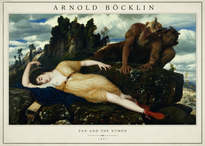 Arnold Böcklin Pan and the Nymph No2 - Poster