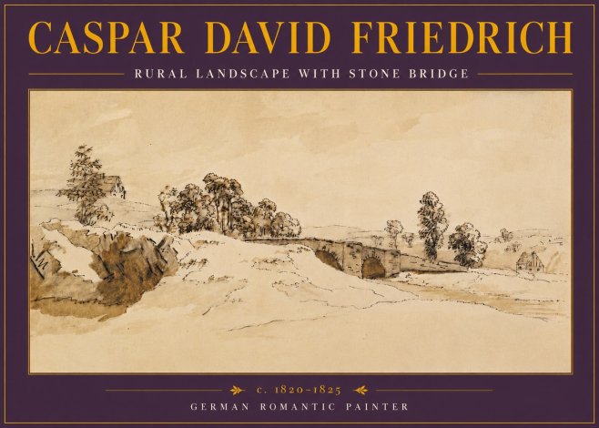 Caspar David Friedrich Rural Landscape with Stone Bridge No5 - Poster