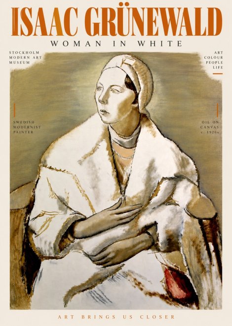 Isaac Grünewald The Woman in White No5 - Poster