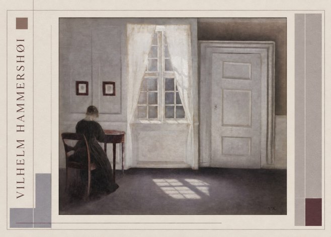 Vilhelm Hammershøi Interior with a Woman at a Table No2 - Poster