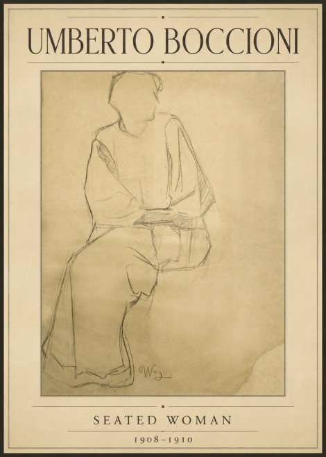 Umberto Boccioni Seated Woman No1 - Poster