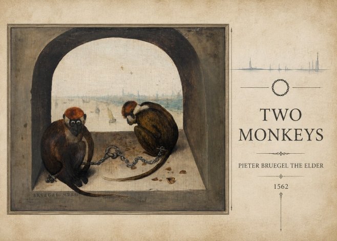 Pieter Bruegel Two Monkeys II No3 - Poster