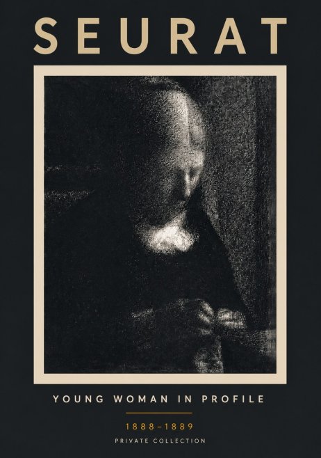 Seurat Young Woman in Profile No6 - Poster