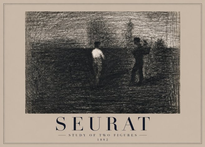Seurat Study of Two Figures No2 - Poster