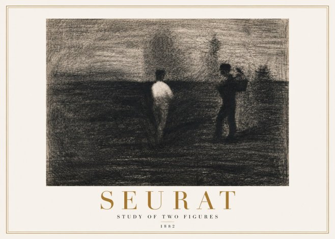 Seurat Study of Two Figures No4 - Poster