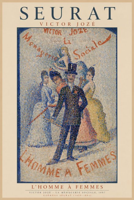 Seurat L'homme À Femmes No1 - Poster
