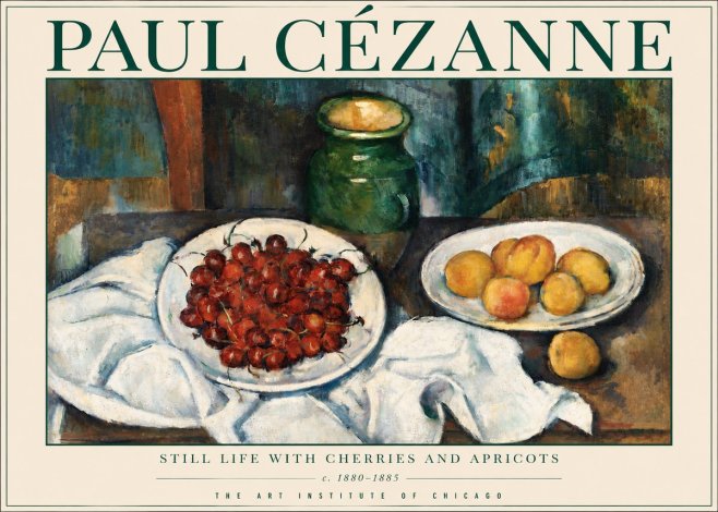 Paul Cézanne Still Life with Cherries and Apricots No3 - Poster