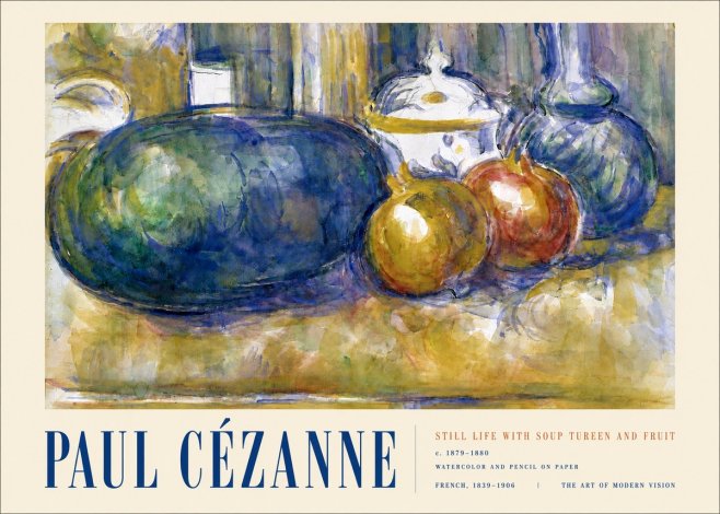 Paul Cézanne Still Life with Apples and Vessels No4 - Poster