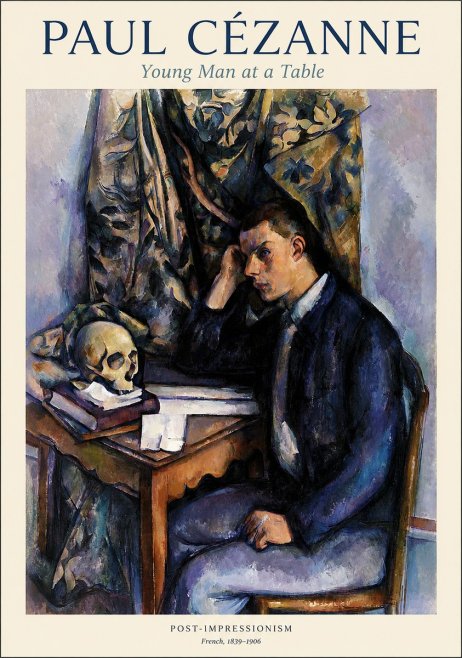 Paul Cézanne Young Man at a Table No1 - Poster