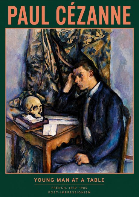 Paul Cézanne Young Man at a Table No4 - Poster