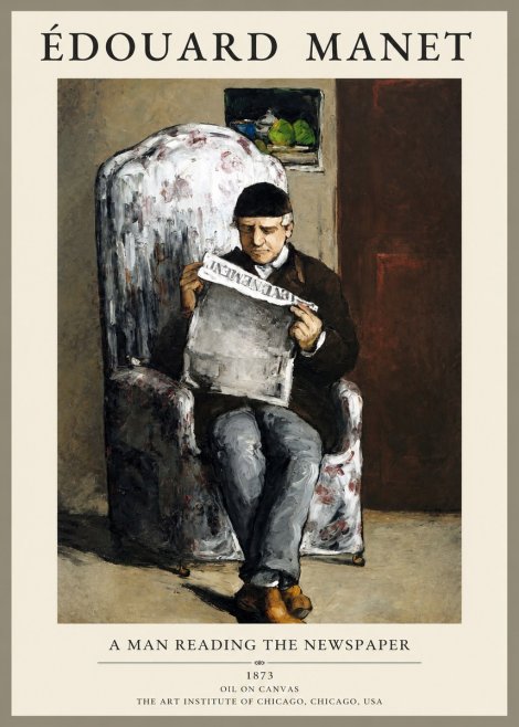 Édouard Manet A Man Reading the Newspaper No1 - Poster
