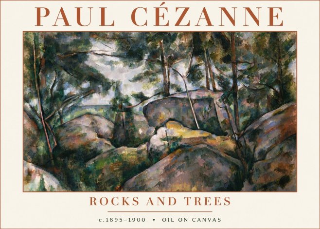 Paul Cézanne Rocks and Trees II No4 - Poster