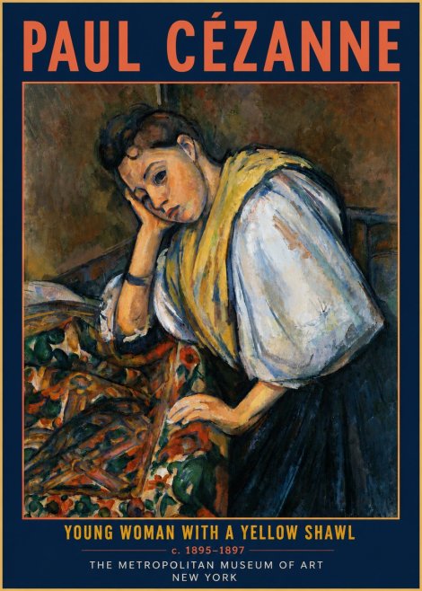 Paul Cézanne Young Woman with a Yellow Shawl No4 - Poster