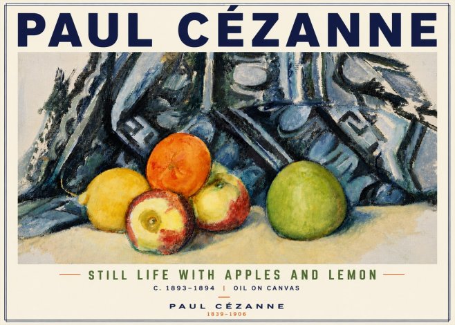 Paul Cézanne Still Life with Apples and Lemon No6 - Poster