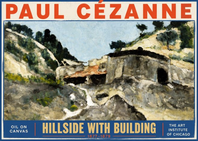 Paul Cézanne Hillside with Building No4 - Poster