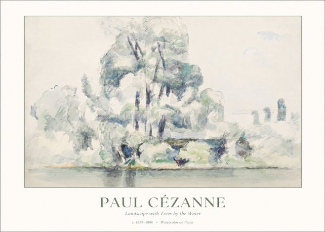 Paul Cézanne Landscape with Trees by the Water No1 - Poster