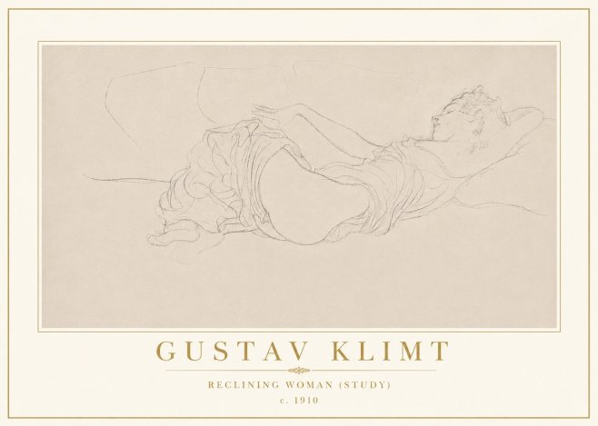 Klimt Reclining Woman (Study) No5 - Poster