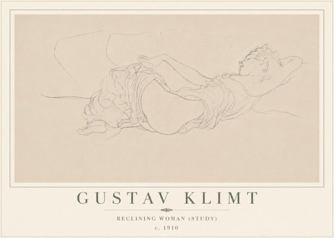 Klimt Reclining Woman (Study) No6 - Poster