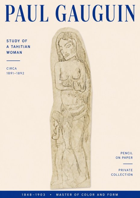 Paul Gauguin Study of a Tahitian Woman II No4 - Poster